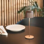Moderne draagbare tafellamp - LED - 24 cm hoog - bruin - Afbeelding 4