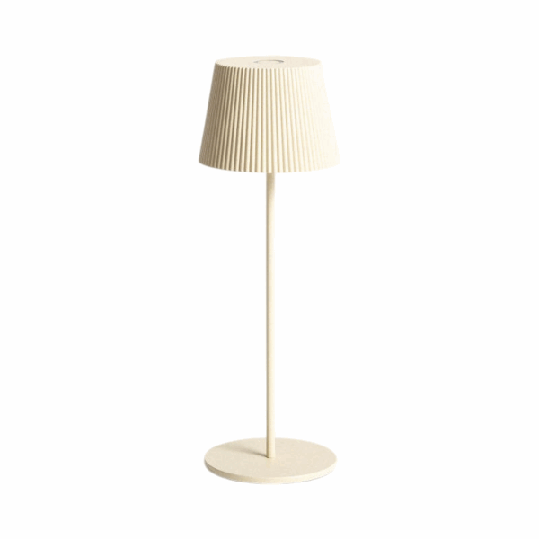 beige draagbare tafellamp LED met oplaadbare accu en dimfunctie voor binnen en buiten