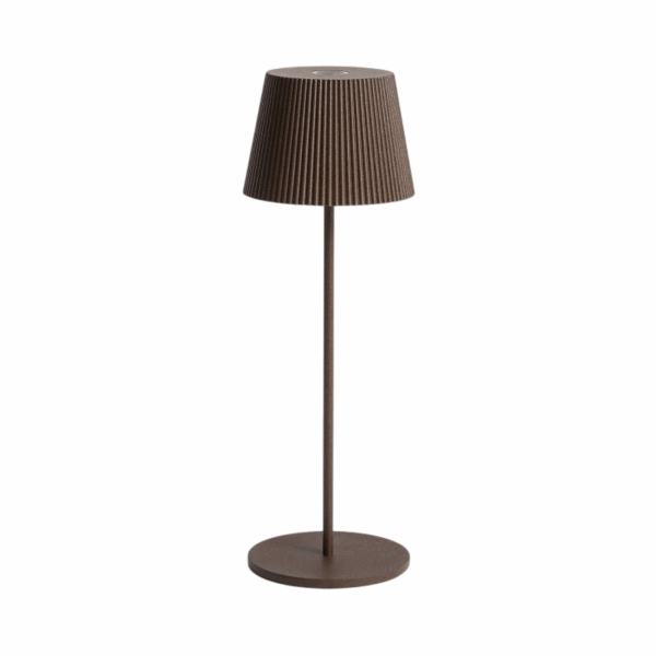 Moderne draagbare tafellamp - oplaadbaar - LED - dimbaar - 24 cm hoog - bruin - Afbeelding 1