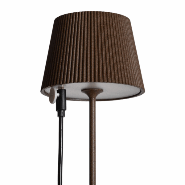 Moderne draagbare tafellamp - oplaadbaar - LED - dimbaar - 24 cm hoog - bruin - Afbeelding 3