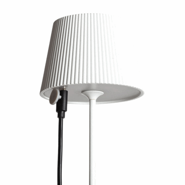 Moderne draagbare tafellamp - oplaadbaar - LED - dimbaar - 24 cm hoog - wit - Afbeelding 3
