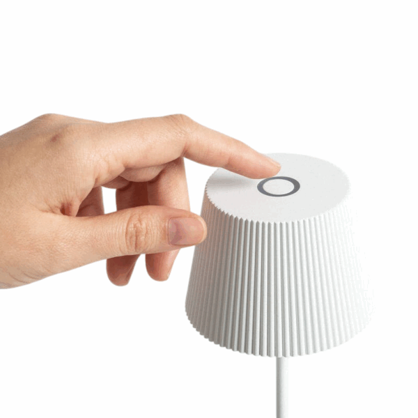 Moderne draagbare tafellamp - oplaadbaar - LED - dimbaar - 24 cm hoog - wit - Afbeelding 5