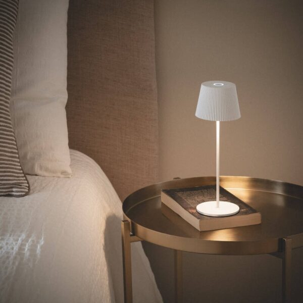 Moderne draagbare tafellamp - oplaadbaar - LED - dimbaar - 24 cm hoog - wit - Afbeelding 6