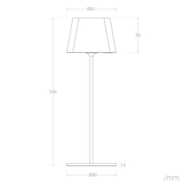 Moderne draagbare tafellamp - oplaadbaar - LED - dimbaar - 24 cm hoog - wit - Afbeelding 9