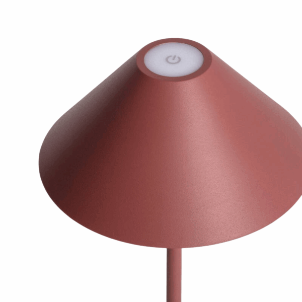 Moderne tafellamp - LED - USB oplaadbaar - dimbaar - 32 cm hoog - terracotta - Afbeelding 4