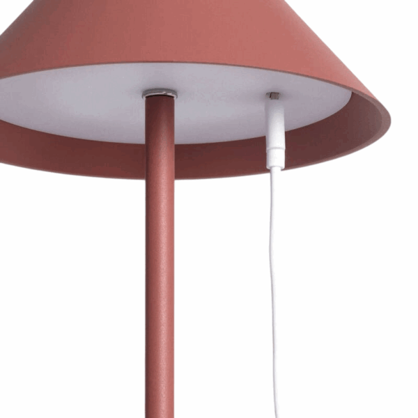 Moderne tafellamp - LED - USB oplaadbaar - dimbaar - 32 cm hoog - terracotta - Afbeelding 3