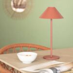 Moderne tafellamp - LED - USB oplaadbaar - dimbaar - 32 cm hoog - terracotta - Afbeelding 2