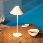 Moderne tafellamp - LED - USB oplaadbaar - dimbaar - 32 cm hoog - wit - Afbeelding 4