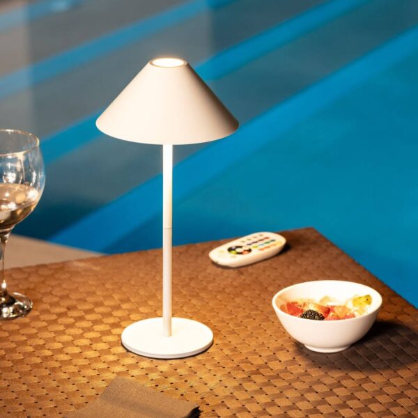 Moderne tafellamp - LED - USB oplaadbaar - dimbaar - 32 cm hoog - wit - Afbeelding 4