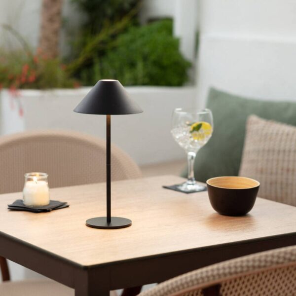 Moderne tafellamp - LED - USB oplaadbaar - dimbaar - 32 cm hoog - zwart - Afbeelding 6
