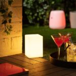 Moderne tafellamp RGB met afstandsbediening - LED - oplaadbaar - kubus - 15 cm hoog - wit - Afbeelding 2