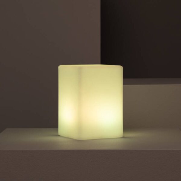 Moderne tafellamp RGB met afstandsbediening - LED - oplaadbaar - kubus - 15 cm hoog - wit - Afbeelding 6