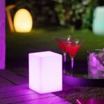 Moderne tafellamp RGB met afstandsbediening - LED - oplaadbaar - kubus - 15 cm hoog - wit - Afbeelding 4