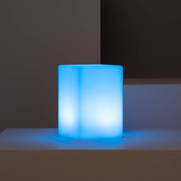 Moderne tafellamp RGB met afstandsbediening - LED - oplaadbaar - kubus - 15 cm hoog - wit - Afbeelding 12