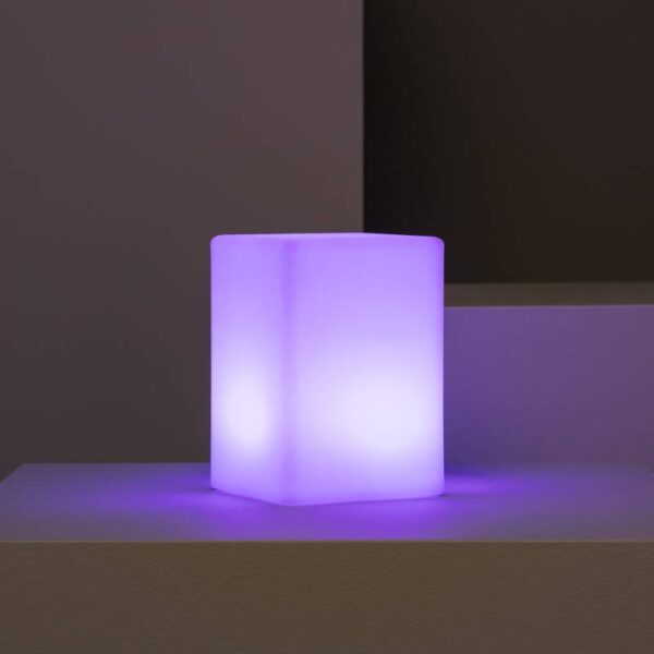 Moderne tafellamp RGB met afstandsbediening - LED - oplaadbaar - kubus - 15 cm hoog - wit - Afbeelding 9