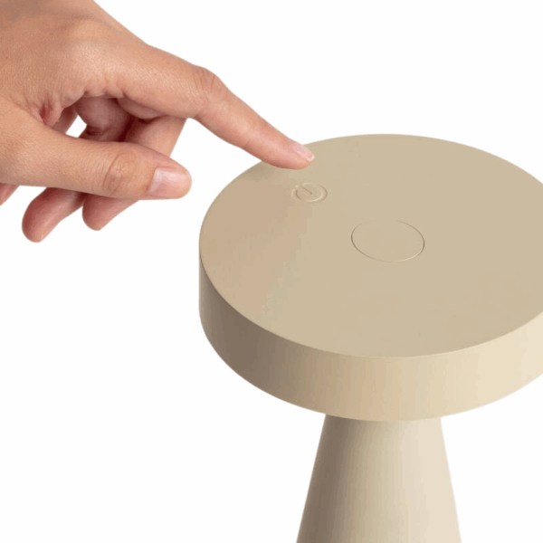 Oplaadbare tafellamp - LED - draadloos - 21 cm hoog - beige - Afbeelding 2