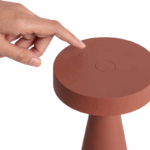 Oplaadbare tafellamp - LED - draadloos - 21 cm hoog - bruin - Afbeelding 3