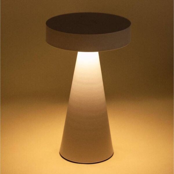 Oplaadbare tafellamp - LED - draadloos - 21 cm hoog - wit - Afbeelding 2