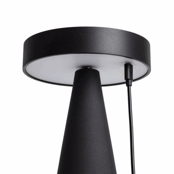 Oplaadbare tafellamp - LED - draadloos - 21 cm hoog - zwart - Afbeelding 2