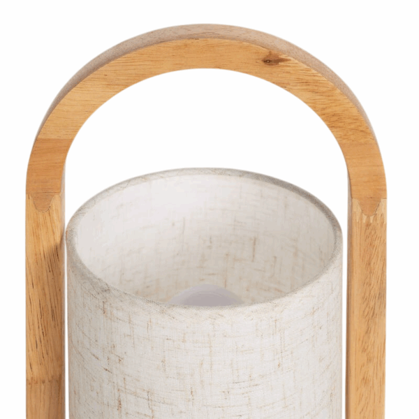 Scandinavische tafellamp hout - LED - oplaadbaar - 30 cm hoog - natuurlijk - Afbeelding 7