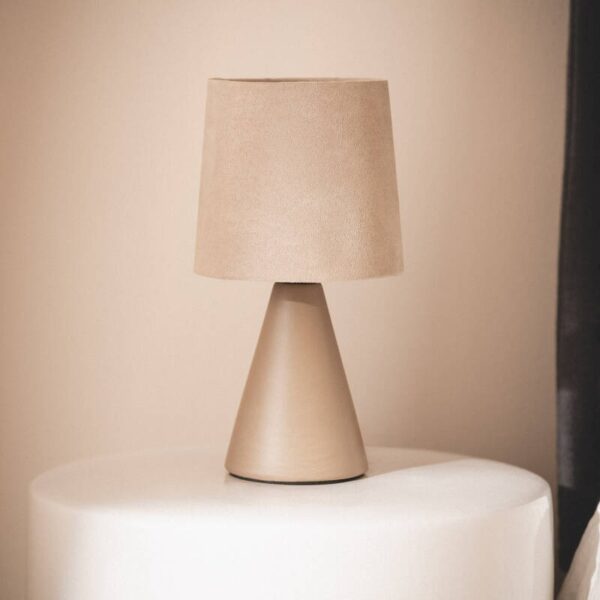 Scandinavische tafellamp keramiek - E14 - 25 cm hoog - bruin - Afbeelding 6