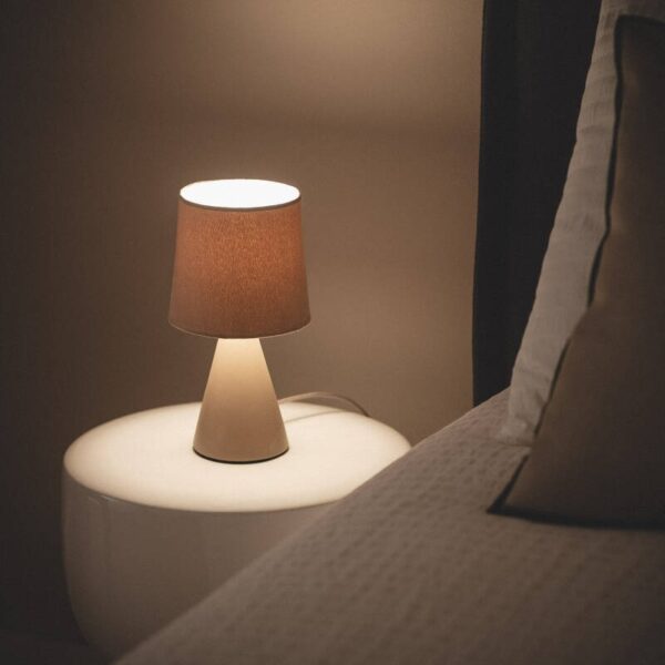 Scandinavische tafellamp keramiek - E14 - 25 cm hoog - bruin - Afbeelding 2