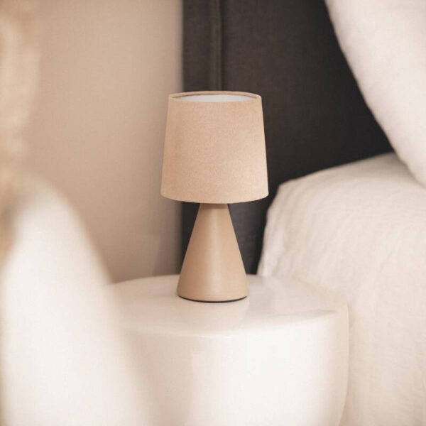 Scandinavische tafellamp keramiek - E14 - 25 cm hoog - bruin - Afbeelding 4