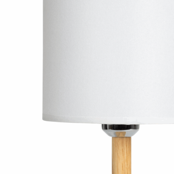 Scandinavische tafellamp - LED - oplaadbaar - 26 cm hoog - hout met witte kap - Afbeelding 6