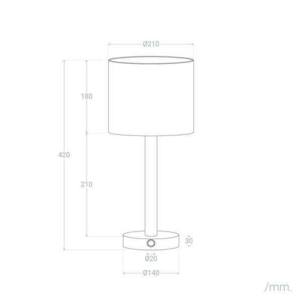 Scandinavische tafellamp - LED - oplaadbaar - 26 cm hoog - hout met witte kap - Afbeelding 10