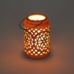 Sfeervolle tafellamp - LED - kaarsvorm - 19 cm hoog - roze - Afbeelding 2