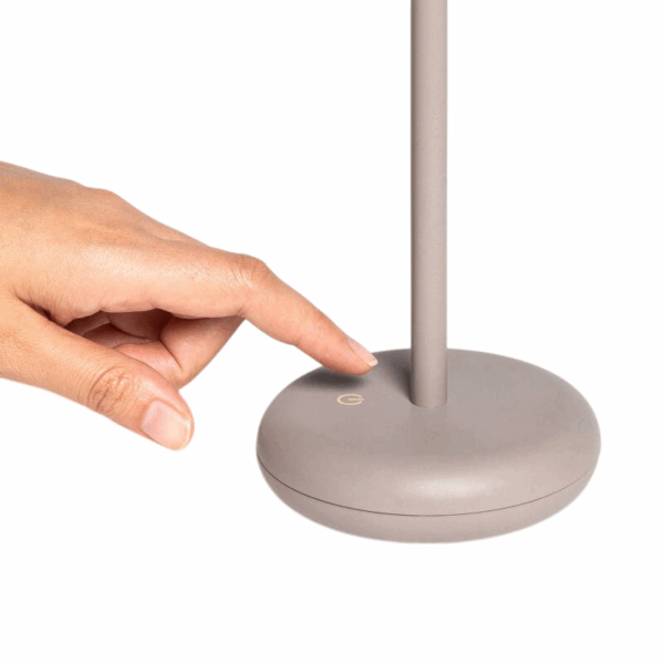 Tafellamp draagbaar - LED - oplaadbaar - 30 cm hoog - taupe - Afbeelding 6