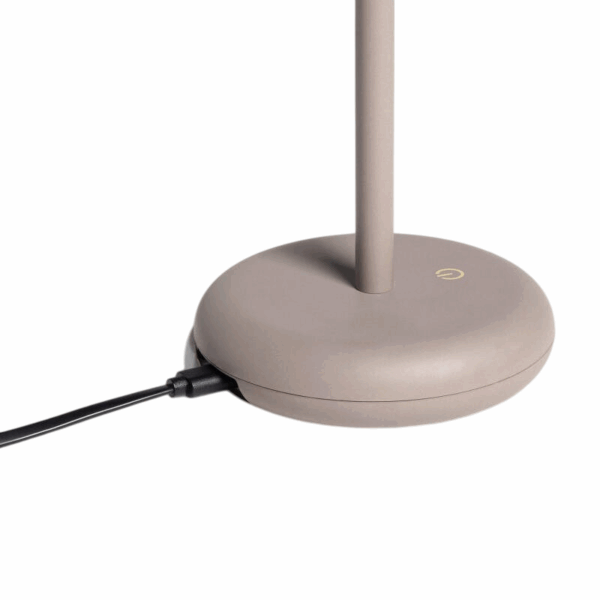 Tafellamp draagbaar - LED - oplaadbaar - 30 cm hoog - taupe - Afbeelding 7