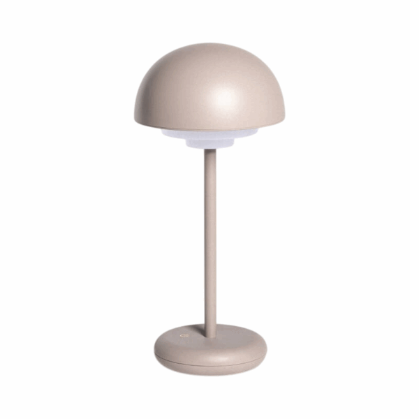 Taupe tafellamp LED oplaadbaar USB-C draagbaar warm wit licht IP44 30 cm