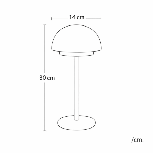 Tafellamp draagbaar - LED - oplaadbaar - 30 cm hoog - taupe - Afbeelding 9