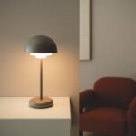Tafellamp draagbaar - LED - oplaadbaar - 30 cm hoog - taupe - Afbeelding 2