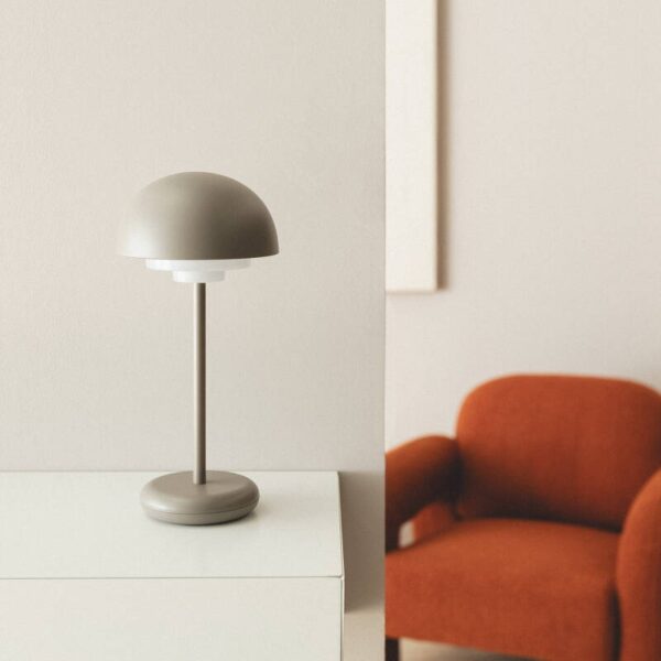 Tafellamp draagbaar - LED - oplaadbaar - 30 cm hoog - taupe - Afbeelding 4