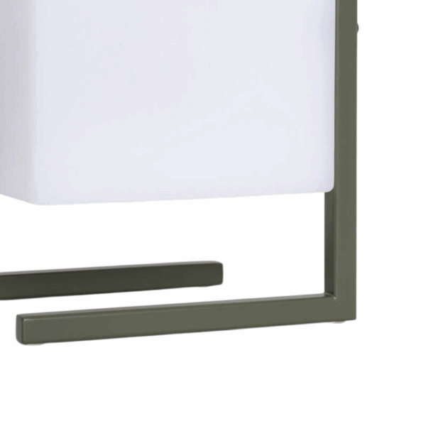 Tafellamp kubusvorm - LED - draagbaar - 28 cm hoog - khaki groen - Afbeelding 6