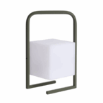 minimalistische tafellamp led groen kubusvorm draagbaar usb 28 cm