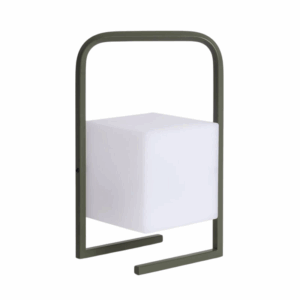 minimalistische tafellamp led groen kubusvorm draagbaar usb 28 cm