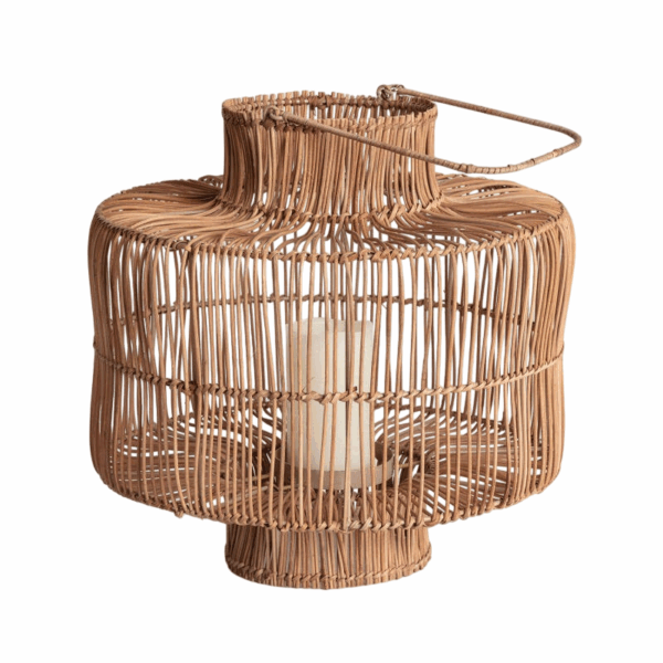 Tafellamp met afstandsbediening - rotan - met led kaarsen - 38 cm hoog -  natuurlijk vlechtwerk - Afbeelding 7