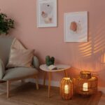 Tafellamp met afstandsbediening - rotan - met led kaarsen - 38 cm hoog -  natuurlijk vlechtwerk - Afbeelding 2