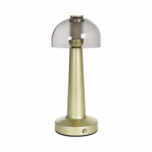 Vintage LED tafellamp goud glas oplaadbaar dimbaar USB-C retro design 26 cm