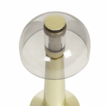 Vintage LED tafellamp - oplaadbaar - dimbaar - glas - 26 cm hoog -  goud - Afbeelding 3