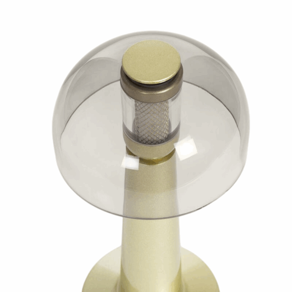 Vintage LED tafellamp - oplaadbaar - dimbaar - glas - 26 cm hoog -  goud - Afbeelding 3