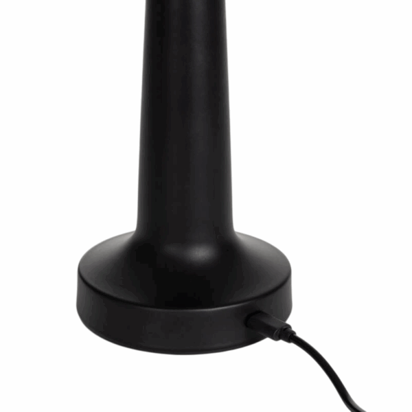 Vintage LED tafellamp - oplaadbaar - dimbaar - glas - 26 cm hoog -  zwart - Afbeelding 5