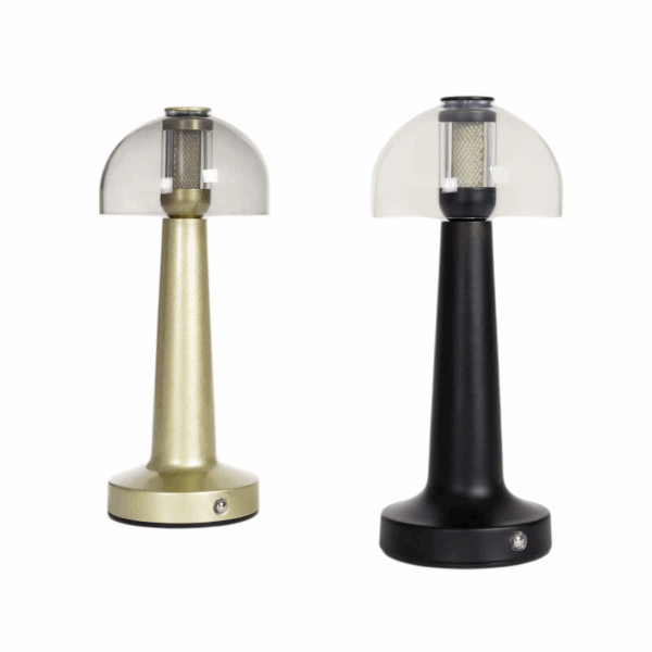 Vintage LED tafellamp - oplaadbaar - dimbaar - glas - 26 cm hoog -  goud - Afbeelding 6