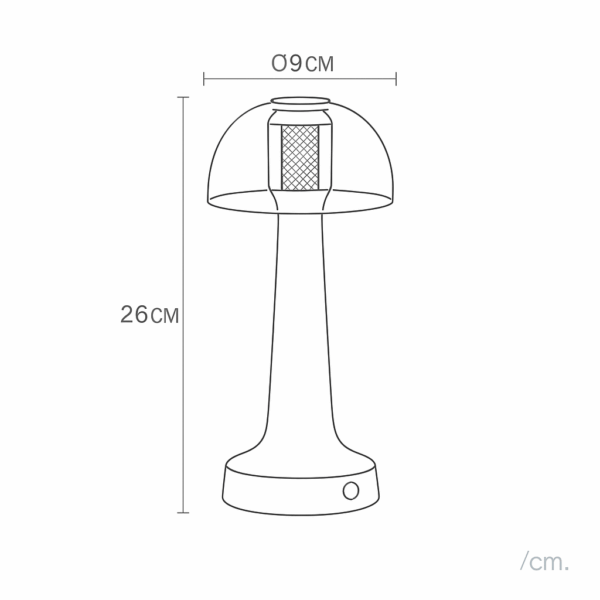 Vintage LED tafellamp - oplaadbaar - dimbaar - glas - 26 cm hoog -  goud - Afbeelding 8