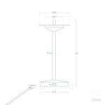 Draagbare tafellamp - LED - USB oplaadbaar - dimbaar - 18 cm hoog - goud - Afbeelding 7
