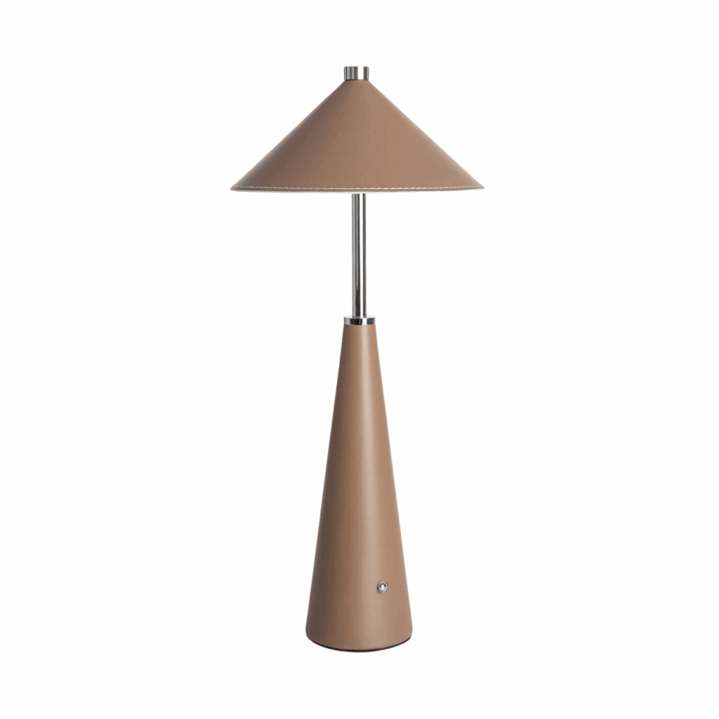 Bruine draagbare LED tafellamp met USB-C en touch dimmer