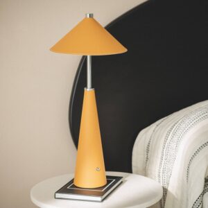 Gele draagbare LED tafellamp met USB-C en touch dimmer